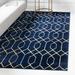 White 24 W in Area Rug - Marilyn Monroe Glam Navy Blue Gold Area Rug | Wayfair 3142526