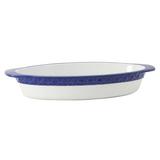 Tuxton DisplayTux Casserole Oval 3-1/2qt 17-3/4"(15-3/4" w/o handle)x8-1/2"x3" Porcelain China in Blue/White | 3 H x 8.5 W x 17.75 D in | Wayfair