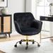 Etta Avenue™ Clio Task Chair w/ Height Adjustable Upholstered, Metal in Black | 35 H x 27 W x 25 D in | Wayfair C070275D879341B0986FB17460930B37