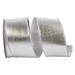 The Holiday Aisle® Metallic Lame Foil Two-Sided Wired Edge Ribbon Fabric in Gray/Yellow | 2.5 H x 360 W x 4 D in | Wayfair