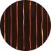 Black/Orange 48 x 48 x 0.08 in Area Rug - Foundry Select Munyak Striped Machine Woven /Chenille Area Rug in Orange/Black/Red /Chenille | Wayfair