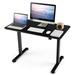 Inbox Zero Height Adjustable Electric Desk 44” X 24” Sit To Stand Desk W/Splice Board Sturdy T-shaped Metal Bracket Cable Management Hole Wood/Metal | Wayfair