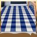 Blue/White 72 x 48 x 0.1 in Area Rug - Gracie Oaks Thirion Plaid Machine Woven Rectangle 4' x 6' Indoor/Outdoor Area Rug in White/Blue | Wayfair