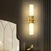 Mercer41 Izzabelle Modern Gold Vanity Light/Wall Light w/ Glass Shade for Bedroom Bathroom in White | 20.5 H x 4.75 W x 4.75 D in | Wayfair