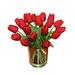 Primrue Real Touch Tulip Floral Arrangement In Glass Vase w/ Faux Water Faux Silk | 10 H x 10.5 W x 5 D in | Wayfair