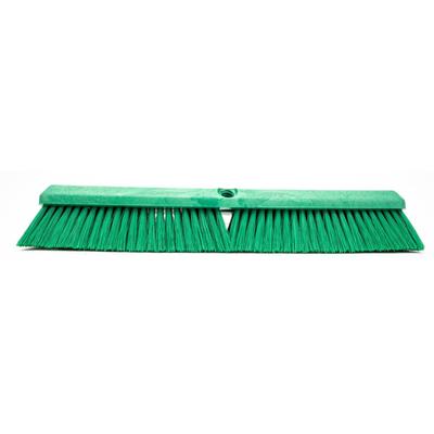 Carlisle 41891EC04 24" Push Broom Head with Fine/Medium Polyester Bristles - Plastic Block, Yellow
