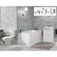 Senore 1700mm Bath, Flat Pack Vanity Basin Unit, Close Coupled, Mono and Shower Mixer Taps & Wastes White