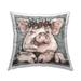 Stupell Festive Piglet Winter Holly Berries Printed Throw Pillow Design by Sara G. Designs