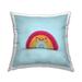 Stupell Happy Rainbow Blue Background Printed Throw Pillow Design by Lemon & Sugar