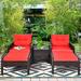 Costway 5 PCS Patio Rattan Furniture Set Sofa Ottoman Table Cushioned - See Details