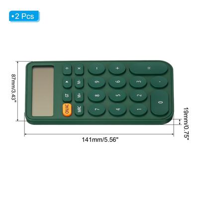 2Pcs 12 Digit LCD Display Small Desk Basic Calculator Battery Powered