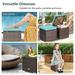 Costway 2PCS Patio Rattan Ottomans Seat Side Table Storage Box - See Details