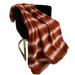 Plutus Orange Brown Furever Faux Fur Luxury Throw Blanket