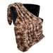 Plutus Brown Luxe Lash Faux Fur Luxury Throw Blanket