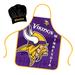 NFL Apron & Chef Hat Set, with Large Team Logo - Minnesota Vikings - 31" x 25"