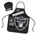 NFL Apron & Chef Hat Set, with Large Team Logo - Las Vegas Raiders - 31" x 25"