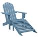 vidaXL Adirondack Chair Patio Adirondack Chair with Ottoman Solid Wood Fir