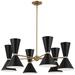 Kichler Phix 38.75 Inch 12 Light Chandelier in Champagne Bronze with Black