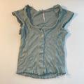 Free People Tops | Free People Green/Teal T-Shirt | Color: Blue/Green | Size: Xs