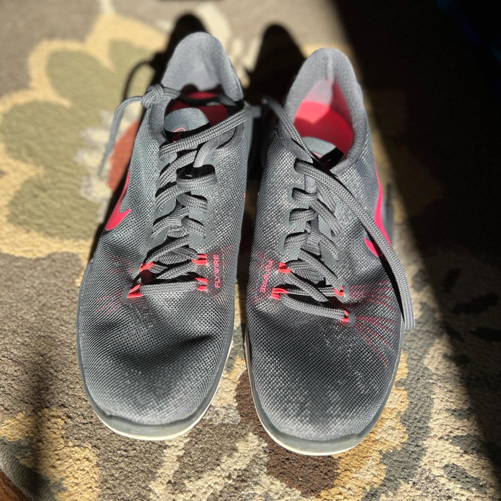 Nike Shoes | Gray Nike Shoes With Pink Nike Symbol. Sz 7.5 | Color: Gray | Size: 7.5