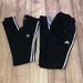 Adidas Pants & Jumpsuits | Adidas 3 Stripe Leggings And Sweatpants Bundle | Color: Black/White | Size: Xs