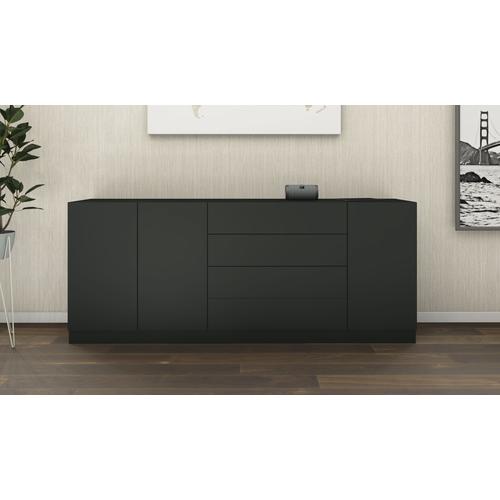 „Sideboard BORCHARDT MÖBEL „“Vaasa““ Sideboards Gr. B/H/T: 190 cm x 79 cm x 35 cm, 4, schwarz (schwarz matt) Sideboards Breite 190 cm“