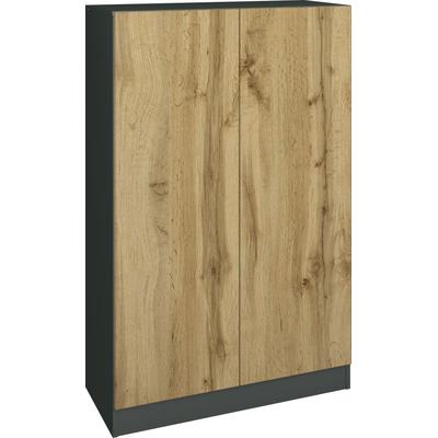Schuhschrank BORCHARDT MÖBEL "Vaasa3", schwarz (schwarz matt, eichefarben wotan), B:76cm H:120cm T:35cm, Spanplatte, Schränke, Breite 76 cm Image