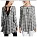 Free People Dresses | Free People Swing Me Baby Plaid Tunic Dress M | Color: Black/Gray | Size: M