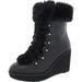 Ralph Lauren Shoes | Lauren Ralph Lauren Women Rachele Leather Cozy Wedge Boots Shoes Size 8 | Color: Black | Size: 8