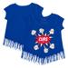 Girls Youth Tiny Turnip Royal Chicago Cubs Baseball Pow Fringe T-Shirt