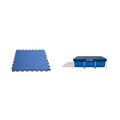 Intex Interlocking Padded Floor Protector - Bodenschutz für Pools - 8 Stück - 1.9 m² Spot Blau 6.5x48x48 cm & Rectangular Pool Cover - Poolabdeckplane - Blau, 300 x 200 x 20 cm