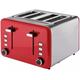 Cookworks 4 Slice Toaster Its Brushed Stainless-Steel And Red Design