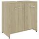 Susany Bathroom Cabinet, Bathroom Floor Cabinets,Storage Cupboard Floor Standing Unit,Under Sink Unit, Bathroom Wash Stands & Vanity Units, With 1 Handle on Each Door, Sonoma Oak 60x33x61 cm Chipboard