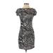 VS Tee Shop Casual Dress - Sheath: Black Animal Print Dresses - Women's Size Small - Print Wash