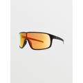 Men's Volcom Macho Matte Black Sunglasses (Gray Red Lens) - GRAY RED CHROME