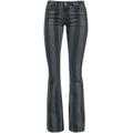 Gothicana by EMP Grace - Black/Grey Striped Trousers Cloth Trousers black grey