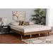 Baxton Studio Sarita Mid-Century Modern Ash Walnut Finished Wood Queen Size Bed Frame - Wholesale Interiors MG0094-Ash Walnut-Bed Frame-Queen