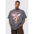 Mens Grey Oversized Nirvana License T-shirt, Grey