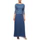 Alex Evenings Damen Long Mock Dress with Full Skirt (Petite and Regular Sizes) Kleid für besondere Anlässe, Wedgewood, 46