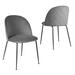 Gymax Dining Chair Set of 2 Upholstered Velvet Chair Set w/ Metal Base