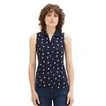 TOM TAILOR Damen 1037379 Polo Top, 32674-Navy Offwhite Dot Design, S