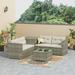 4 Piece Patio Sectional Wicker Rattan Outdoor Furniture Sofa Set