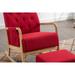 Rocking Chair With Ottoman, Mid-Century Modern Upholstered Fabric Rocking Armchair, with Thick Padded Cushion