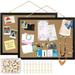 Bulletin Board Cork Board 2 Pcs 15.7 x 12 Decorative Picture Framed Wood Vision Pin Boards for Wall Bedroom Kitchen and Office with Wooden Push Pins( Black)