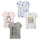 Amazon Essentials Disney | Marvel | Star Wars | Frozen | Princess Mädchen Kurzärmelige T-Shirts, 4er-Pack, Rosa/Grau/Star Wars Rebel, 5 Jahre