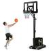 Topbuy Portable Basketball Hoop 8-10FT Height Adjustable Basketball Hoop System w/ 44 Backboard Fillable Base