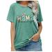 2023 Baseball Mom Shirt Womens Mom Shirt Short Sleeve O-Neck Letter Print Casual Tops Tees