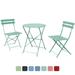 Grand Patio Metal 3-Piece Folding Bistro Table and Chairs Set Outdoor Patio Dining Furniture for Small Spaces Balcony Mint Green