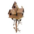 Birdhouse Garden Stakes Metal Bird House With Pole Large Bird Houses For Courtyard Backyard Patio Outdoor Garden Decor Copper Birdhouse Poles