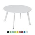 Grand Patio Round Steel Coffee Table Small Weather Resistant Outdoor Large Side Table White